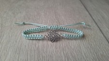 Makramee Armband Blau Mit Blume