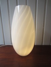 Wunderschöne große Erwin Eisch Glas Lampe weißes lattimo Glas Handarbeit