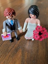 Playmobil Figuren Brautpaar Hochzeit, mit Blumen und Liebesbrief