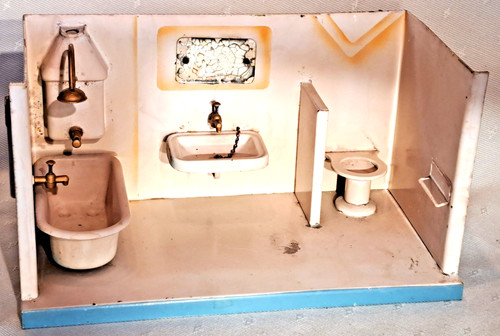 Antikes puppenhaus badezimmer - antikes,