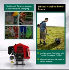 2.3 PS 52CC Benzin Kehrmaschine Motorbesen Elektro Schneefräse Schneeschieber