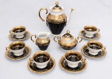 Bareuther Bavaria – kobaltblau gold - Mokkaservice für 6 Personen