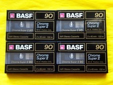 4x BASF Chrome Super II 90 Cassette Tapes 1988-1989 + OVP + SEALED +