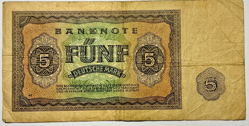 Ddr mark 1948 papiergeld - ddr, 5