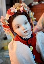 Künstlerpuppe Franklin Mint Porzellanpuppe 23,5 cm.  Ausgezeichneter Zustand