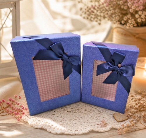 Geschenkbox blau 2er set - 2er,