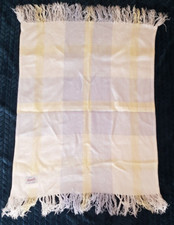 Kamella Vintage Kinderwagen Deckenteppich Made in England blau gelb kariert Fransen