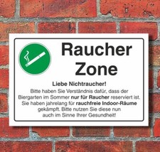 Schild Raucherzone