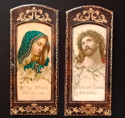 Heilgenbildchen lederrahmen - heilgenbildchen,