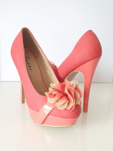 Sexy plateau high heels coral - heels,