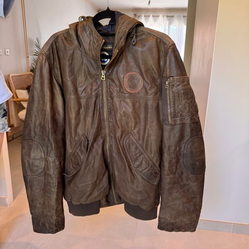 Napapijri braune lederjacke - napapijri,