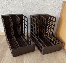 Vintage 2 x ESSELTE DECORACK Braun Organizer Magazinsammler Büro 70er 80er Space