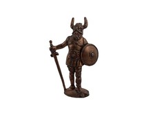 Wikinger Metallfigur Kupfer Hörner Schwert & Schild Krieger Einherjer 11g 41mm