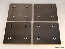 4 Metallplatten 90 mm x 90 mm x 4 mm mit Senklöchern KOSTENLOSER Versand