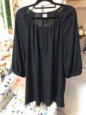 Damen Tunika Chiffon Schwarz