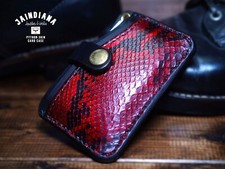 Kreditkartenetui aus Pythonhaut / Handnähen / aus Japan