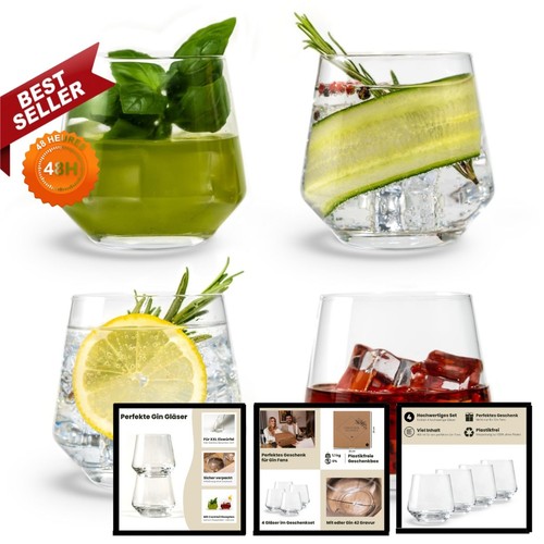Gin cocktailgläser set - gin, 4er