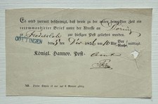Hannover Postschein L1 Göttingen Einschreiben 1856 nach Fredelsloh Moringen