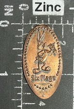 Sechs Flaggen 6 Amusement Park Bugs Bunny Looney Tunes Längliche Gepresst Penny