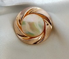 Vintage Schal Klammer mit Perlmuttstein ca. 60-ziger Jahre