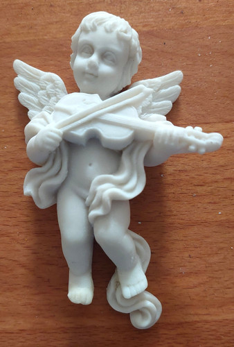 Engel figur mit geige weiß - geige,