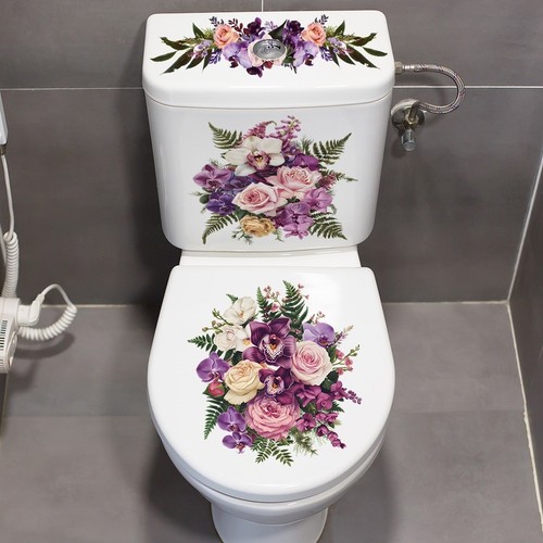 Blumen bad aufkleber pvc - pvc, rosa