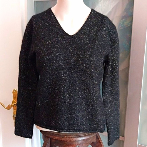 Damen pullover schwarz glitzer - pullover,