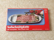 Servierplatte Aufschnittplatte 36x20 cm  Edelstahl Neu und OVP