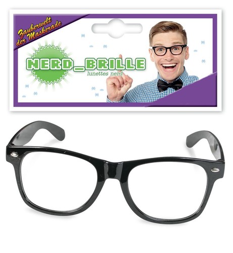 Schwarze nerd brille - schwarze, streber