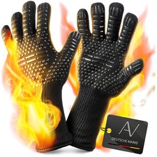 AVANA Grillhandschuhe Hitzebeständig 800°C BBQ Handschuhe Ofenhandschuhe Schwarz