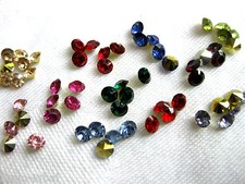 100 Strass Steine Spitzboden 3,5mm Glitzersteine zum Basteln Farbe wählbar ss14E