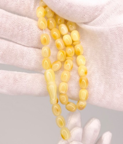 Weißer naturbernstein tasbih - weißer,