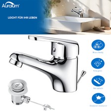 Waschtischarmatur mit Zugstange Wasserhahn Mischbatterie Waschbecken Badarmatur