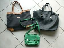 3 TASCHEN  ♥ HANDTASCHE ♥ UMHÄNGETASCHE ♥ ARBEITSTASCHE ♥schwarz+ grün♥