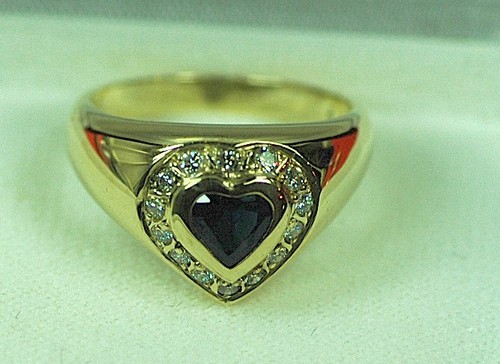 Brillant safir herz ring neu - herz, ring,