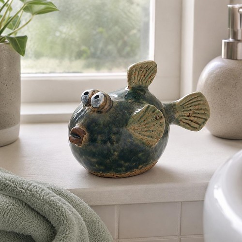 Kugelfisch keramik groß - kugelfisch,