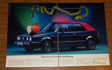 Seltene Werbung VW GOLF CABRIO QUARTETT Die neueste Form der Versuchung 1988