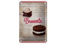 Blechschild Rezept 12x18 cm Brownie Zutaten 250g Butter Deko Schild