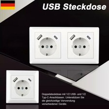1-10X Steckdose mit USB-A &