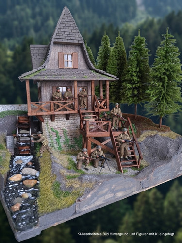 Diorama alte wassermühle - diorama,