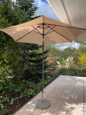 Sonnenschirmständer Granit mit Rollen + Gartenschirm