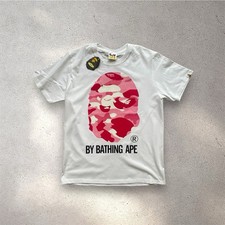 A Bathing Ape BAPE T-Shirt Herren Weiß Pink M Neu Mit Etikett