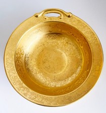 Alte Porzellan Schale Zierobjekt 24 Karat vergoldet Goldauflage signiert