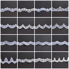 Spitzenborte Spitzenkante Weiß Ivory Spitze Stoff ab 0,5m Brautkleid Hochzeit