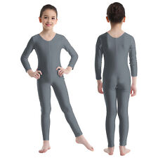 DE Kinder Mädchen Ballettanzug Langarm Trikot Gymnastik Turnanzug Body Overall
