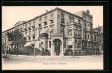 Bremen, Hotel Alberti mit Straße, Ansichtskarte 1905 
