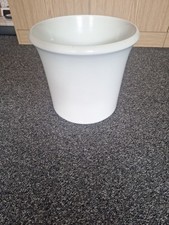 GROSSER ÜBERTOPF BLUMENTOPF weiß, Keramik, 26 cm O, 25 cm hoch