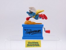 Spieluhr  Superman Schlumpf  smurf musicbox blau SCHLEICH schtroumpf 177907