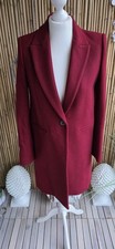 ZARA WOMAN Hübscher Long Blazer Mantel Gr.M 36/38 Lanawolle weinrot wNEU