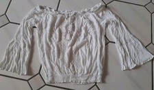 Carmen Bluse weiß Damen Gr. M